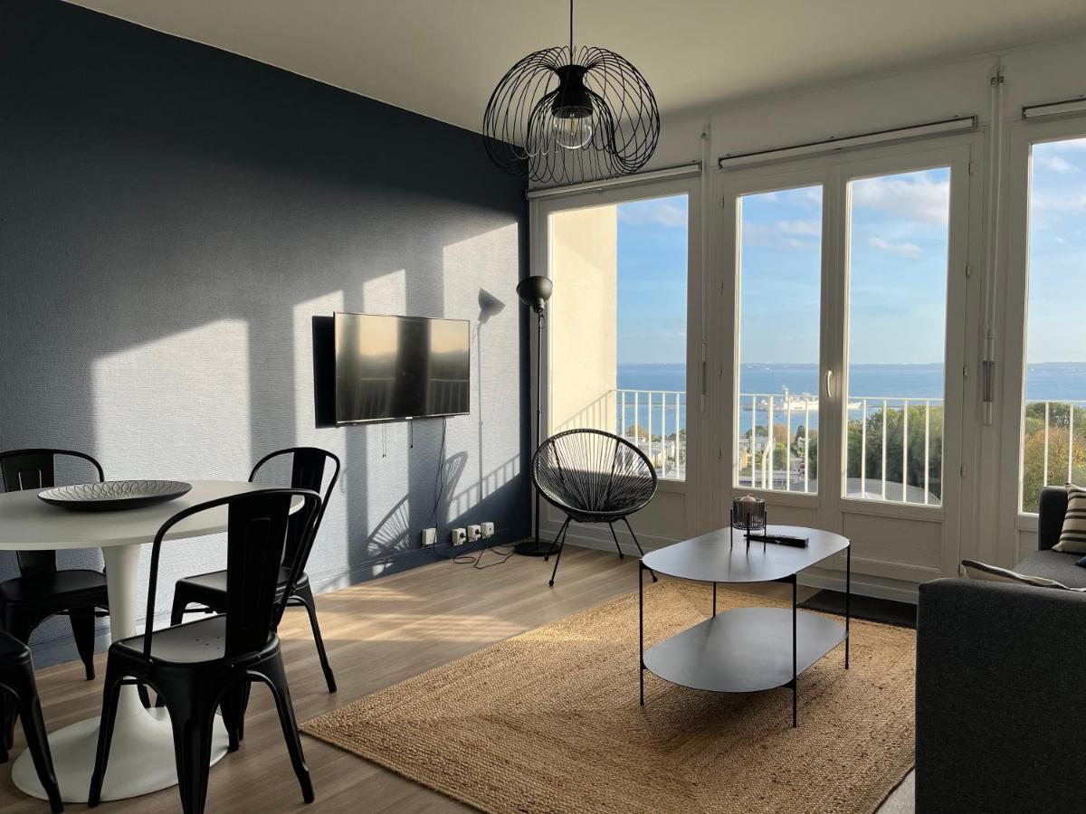 Nouveau! Appartement Vue Mer 180° Et Place Parking 布雷斯特 外观 照片