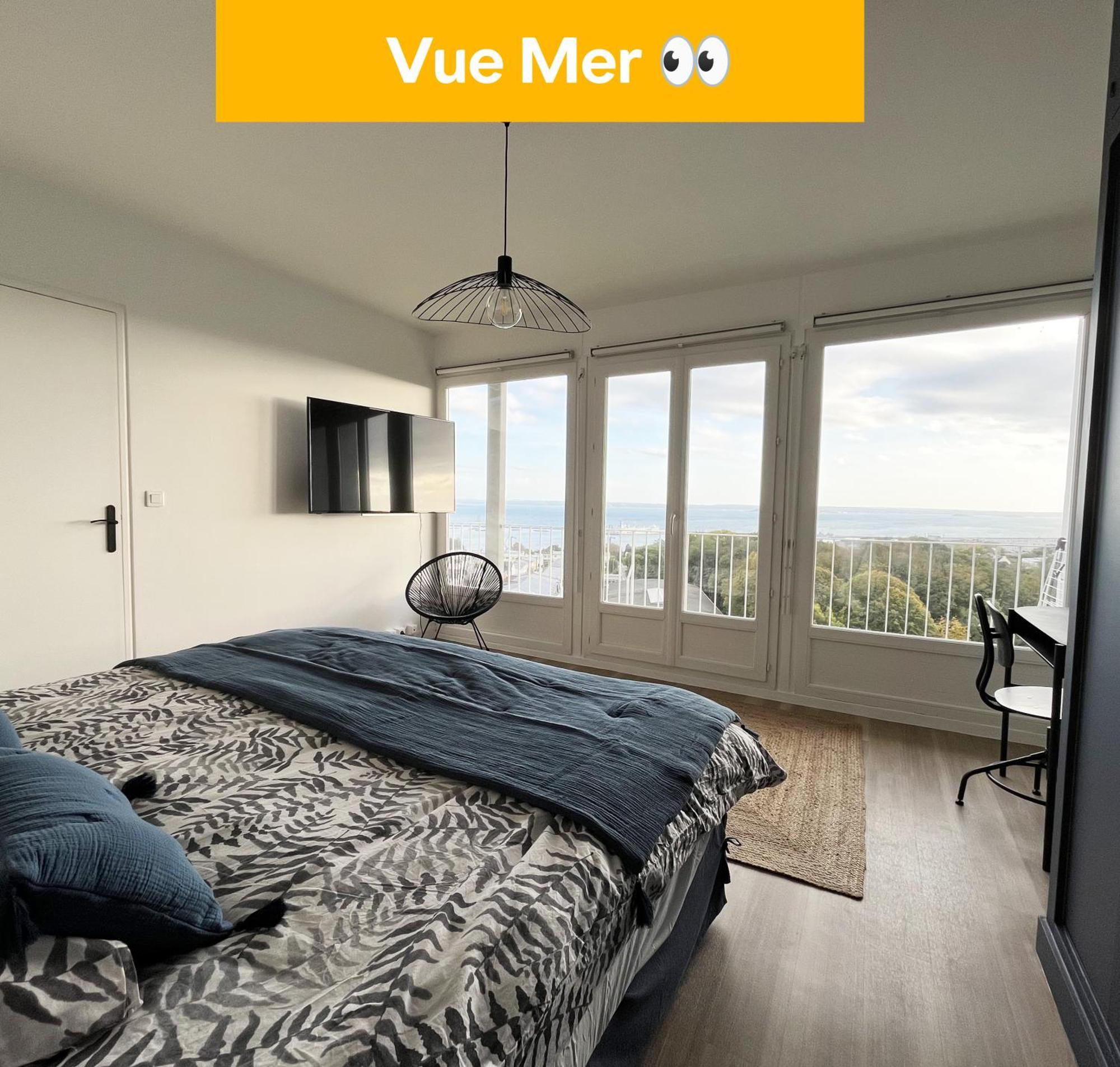 Nouveau! Appartement Vue Mer 180° Et Place Parking 布雷斯特 外观 照片